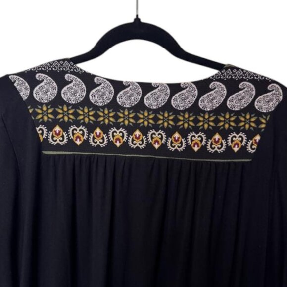 Anthropologie W5 black open front fringed kimono sleeve cardigan size M - Picture 6 of 8